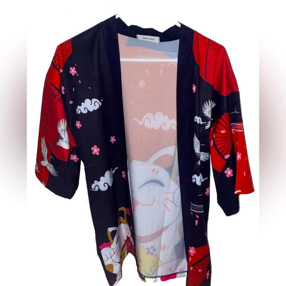 Lucky Cat Kimono Short Sleeve